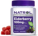Natrol Elderberry 100 mg Gummies for Immune Health Support, 60 Berry-Flavored Gummies, 30 Day Supply
