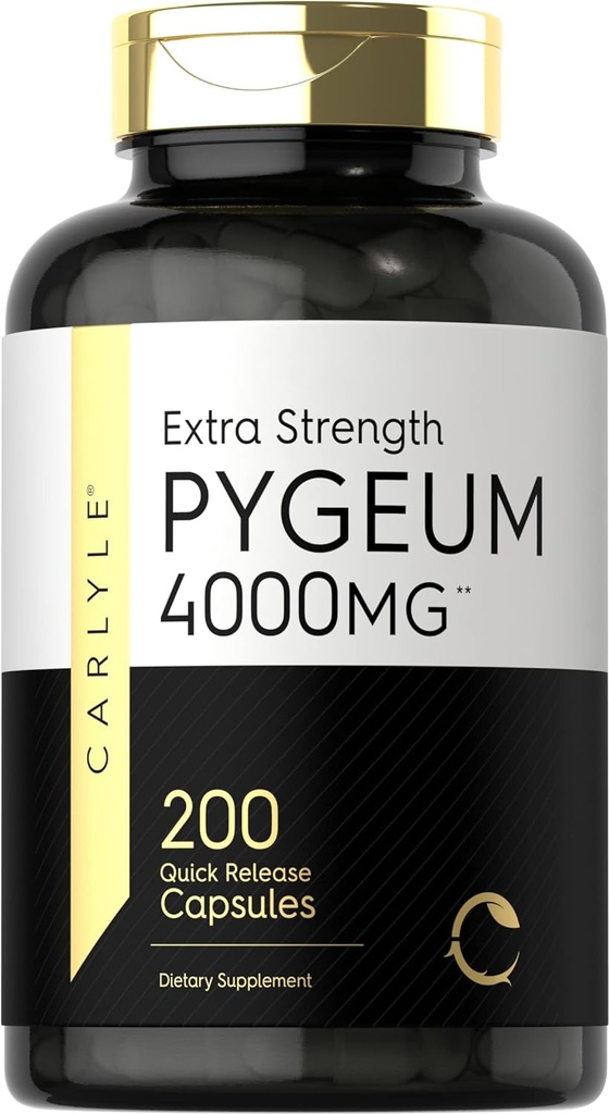 Carlyle Pygeum Africanum Bark | 200 Capsules | Yüksek Potency | Non-GMO, Gluten Free Supplement