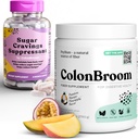 ColonBroom Psyllium Husk σκόνης ζάχαρης Καταπιεστικό - Chromium Picolinate 200mcg, 2 αντικείμενα - Colon Cleanser Fiber συμπλήρωμα (50 εξυπηρετούν) + Sugar Craving Suppressant (60 εξυπηρετούν)