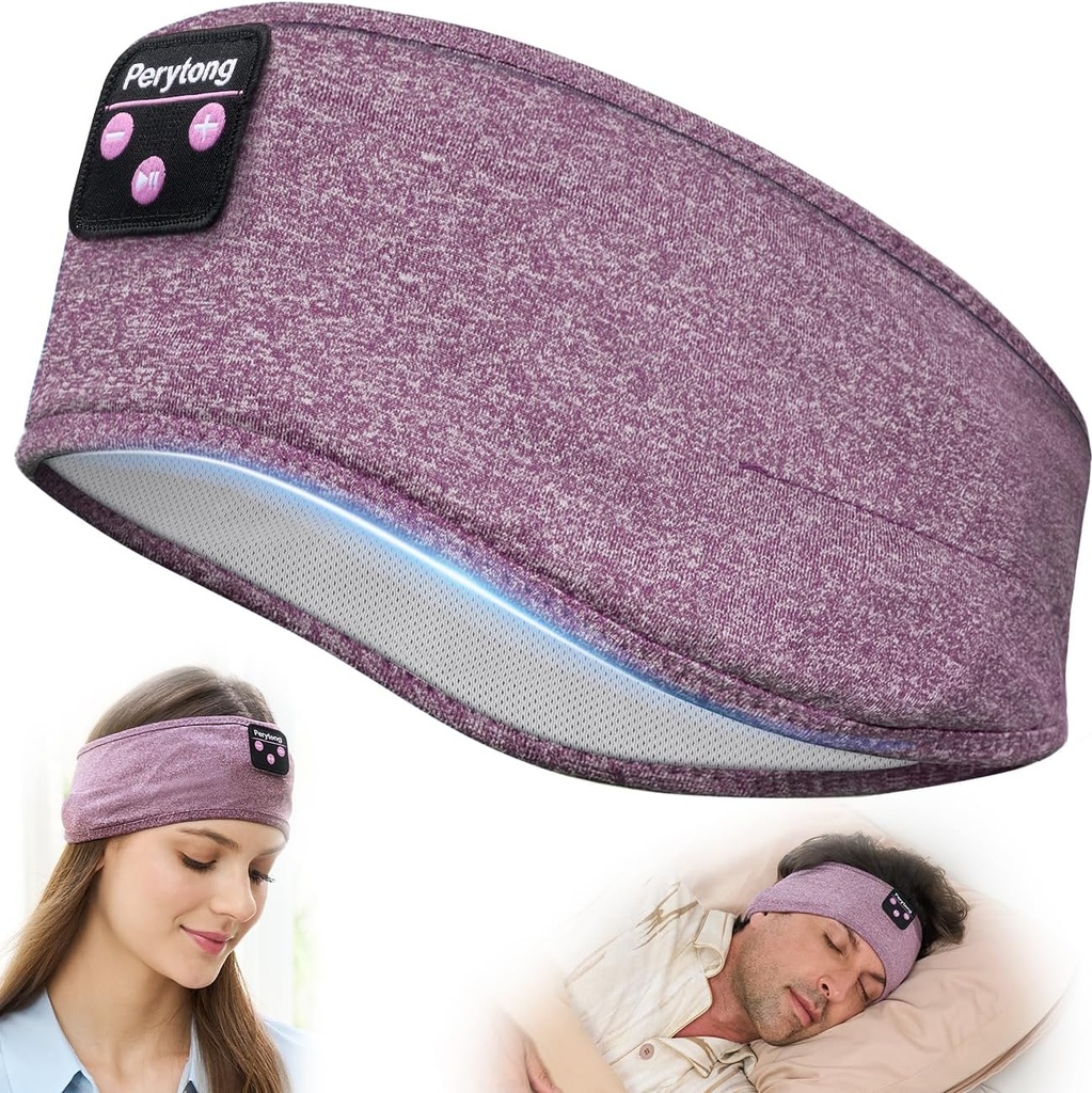 Perytong Sleep Schneiders Bluetooth Headband, Headband Schneiders for Sleep, Run, Yoga, Fitness, Travel, Meditasyon, Side Sleepers, Men Women için Hediye, Tech Kaddafi