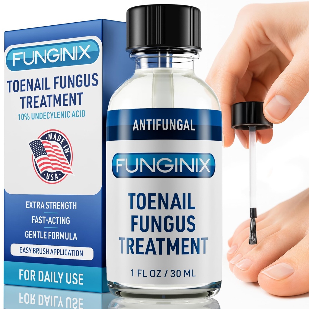 FUNGINIX Toenail Fungus Tedavisi Ekstra Kuvvet - Antifungal Nail Tedavisi 10% Undecylenic Acid & Tea Tree Oil - Nourished 15+ Natural Oils & Botanicals - USA'da (Pazarlama Mayıs Vary)