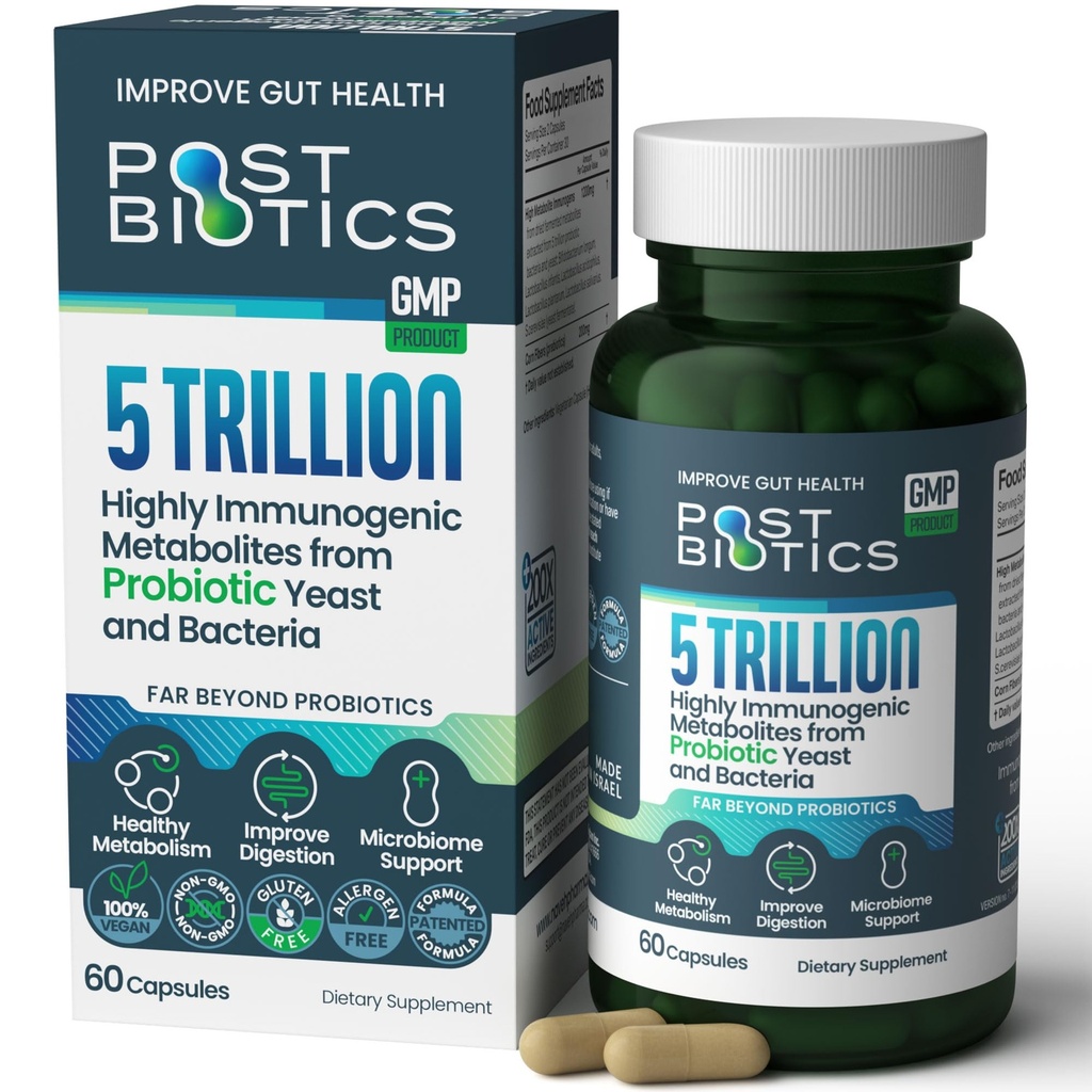 NAVEH PHARMA Kadınlar ve Erkekler için Postbiyotikler | Probiyotik ve Prebiyotik | Destekler Immunity, Digestion, Microbiome & Metabolism