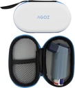 AGOZ Asthma Inhaler Medicine Travel Bag Case for Children and Adults - Protective Medical Pouch Holder Cover with Zipper Closure and Wrist Strap (White)