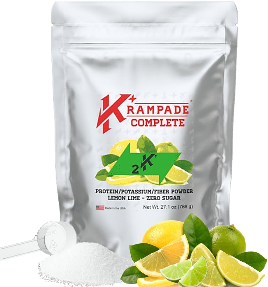 Krampade Whey Protein Fiber Supplement Electrolytes Toz | 30g Protein & 7g BCAA + 9g uli Fiber + 2000 mg Pyum + Magnezyum Tamam| >2X More K+ Coconut Than Waterlytes Toz | 30g Protein & 7g BCAA + 9g uli Fiber + 2000mg Pyum + Magnezyum + Magnezyum Tamam|>