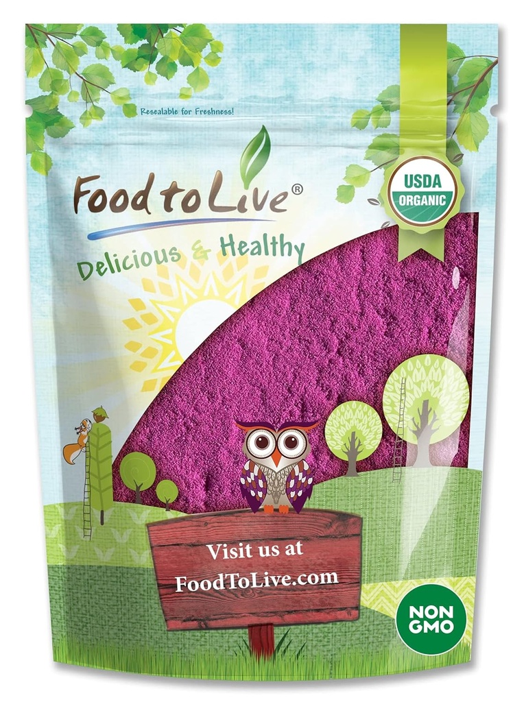 Yiyecek to Live Organic Black Currant Juice, 8 Ounces – Non-GMO, Raw, Kosher, Vegan Superfood, Bulk, Rich in Antisoxy, Great for Juices, Drinks, and Smoothies, Contains Maltodextrin