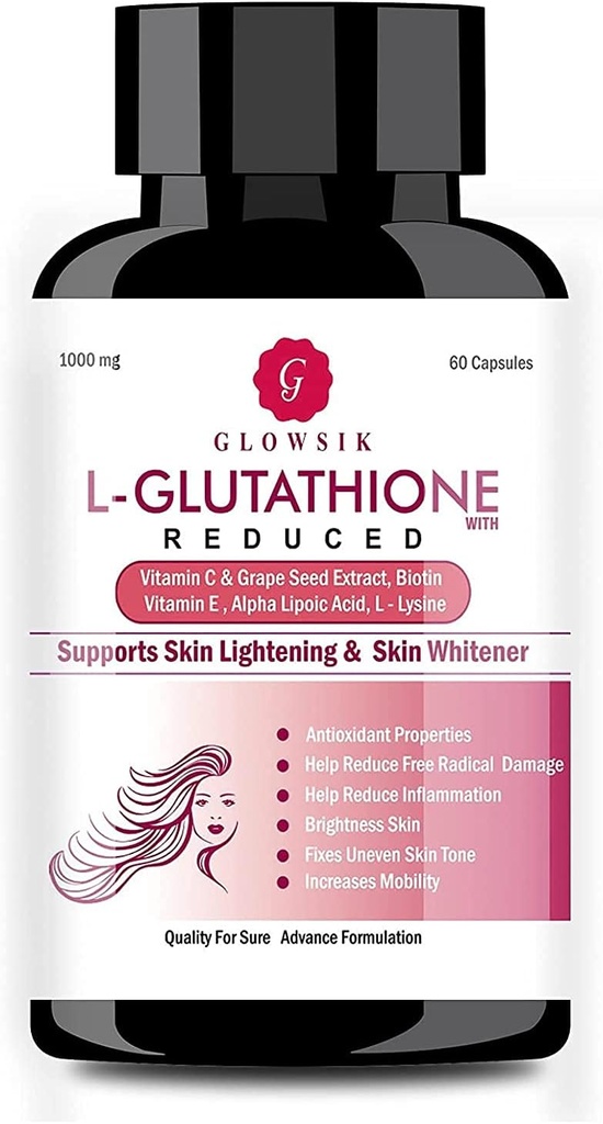 C ve Grape Tohumu ile Skin için Astha L-Glutathion, 1000 mg - GLOWSIK tarafından 60 Capsules