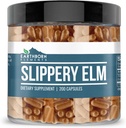 Earthborn Elements Slippery Elm 200 Capsules, Pure & Undiled, No Wordss