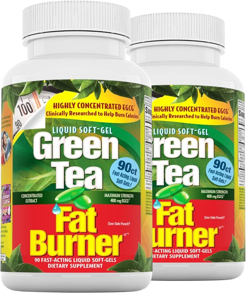 Uygulamalı Beslenme Green Tea Fat Burner - 90 Sıvı Yumuşak-Gelişme, 2 Paket - Calorie Yakma ve Malzeme Güçlü Antioksis - 90 Toplam Hizmetler