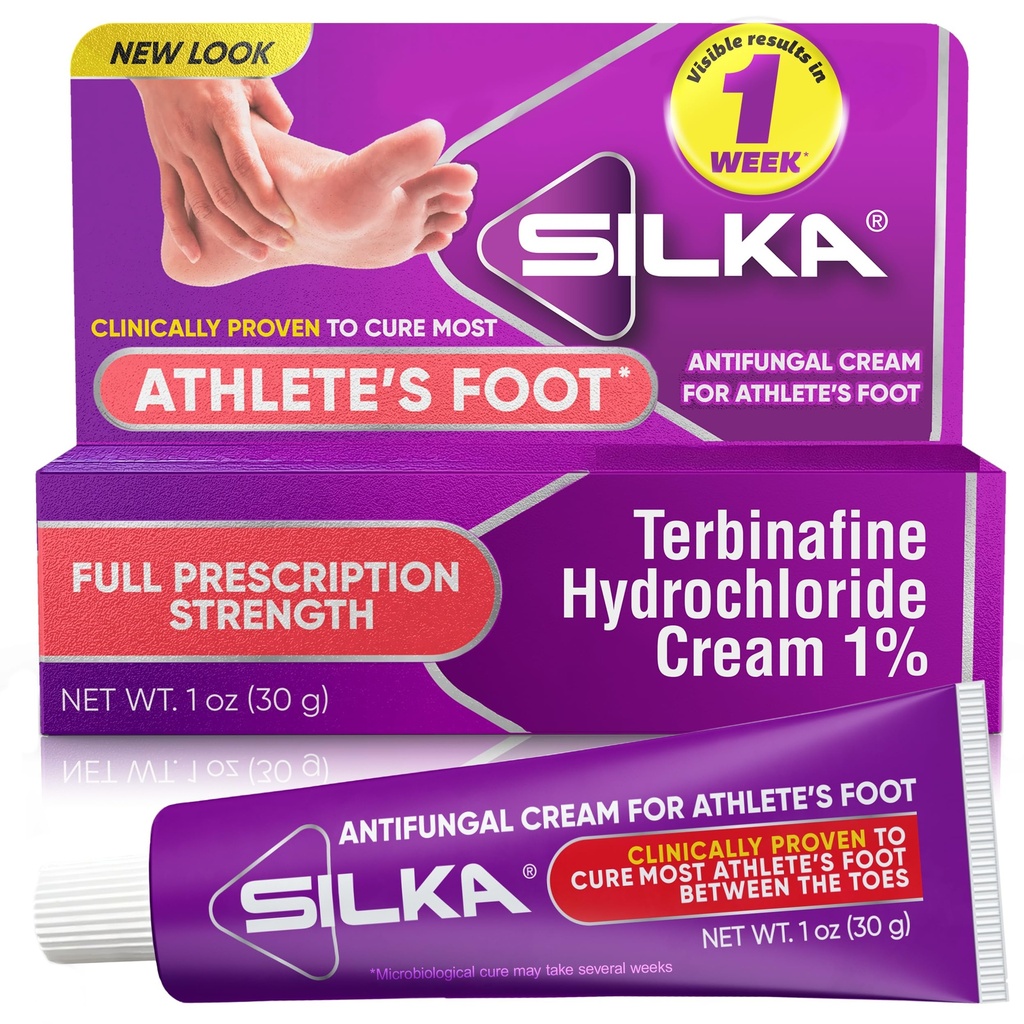 SILKA Anti-Fungal Cream, Klinik Anti-Fungus Ayak Tedavisi, Jock Itch & Ringworm Remedy, Maksimum Güçlü, Hızlı Yönleme ve Yanma, 1 Oz