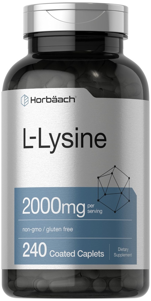 Horbäach L-Lysine | 2000 mg | 240 Caplets | Vegetarian, Non-GMO ve Gluten Free Supplement Supplement Supplement