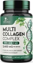 Multi Collagen Supplement 2400 mg - Hydrolyzed Tipleri I, II, III, V & X Multi Collagen Pills Kompleksi, Collagen Supplement Supplements, Hair, Skin, Nail, & Ortak Destek Supplement, Non-GMO - 120 Capsules