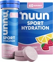 Nuun Sport Electrolyte Tablets with Magnesium, Calcium, Potassium, Chloride & Sodium, Gluten Free & Vegan, Strawberry Lemonade, 4 Pack (40 Servings Total)