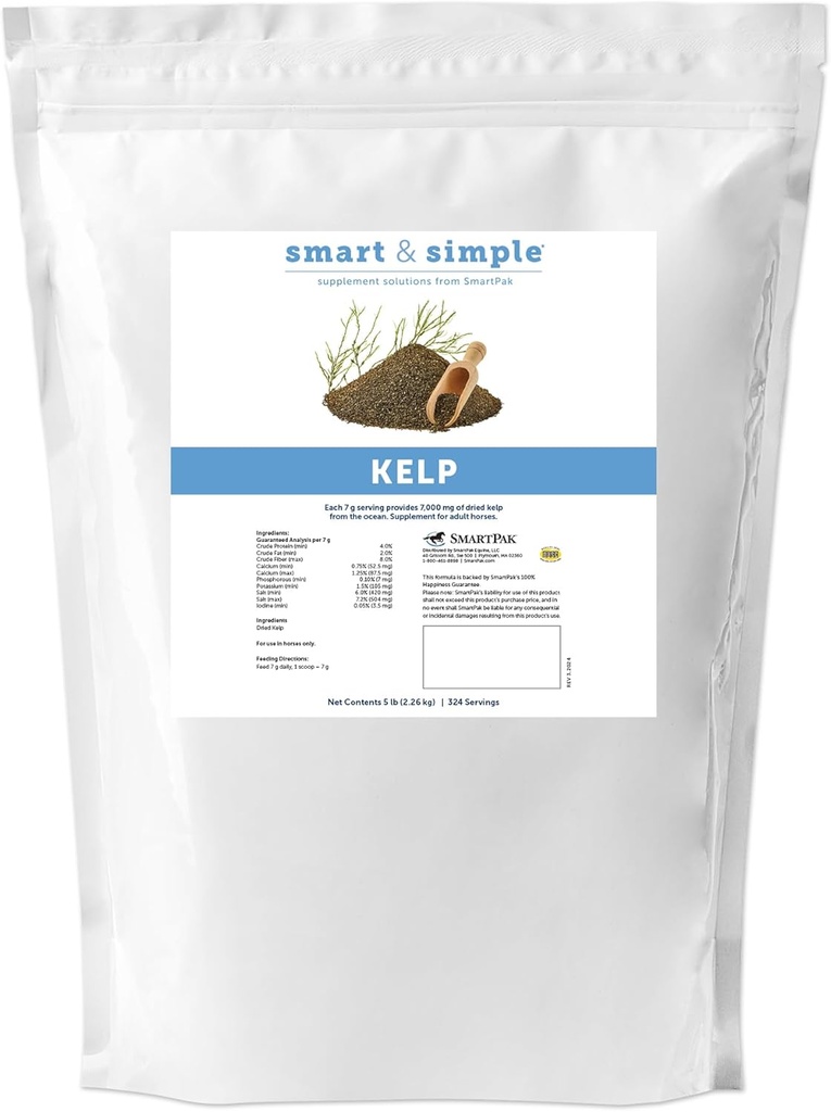 Smart & Simple Kelp Meal for Horses | Seaweed Vitamin ve Mineral Supplement for Horses | Provides Food, Phosphorous, P properties and More | 324 Hizmetler | 5lb