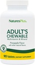 Natures Plus Yetişkin's Chewable Multivitamin - 90 Vejetaryen Tabletler - Pineapple Flavor - Doğal Tüm Gıdalar Genel Sağlık için Tamam, Enerji - Gluten-Free - 90 Hizmetler