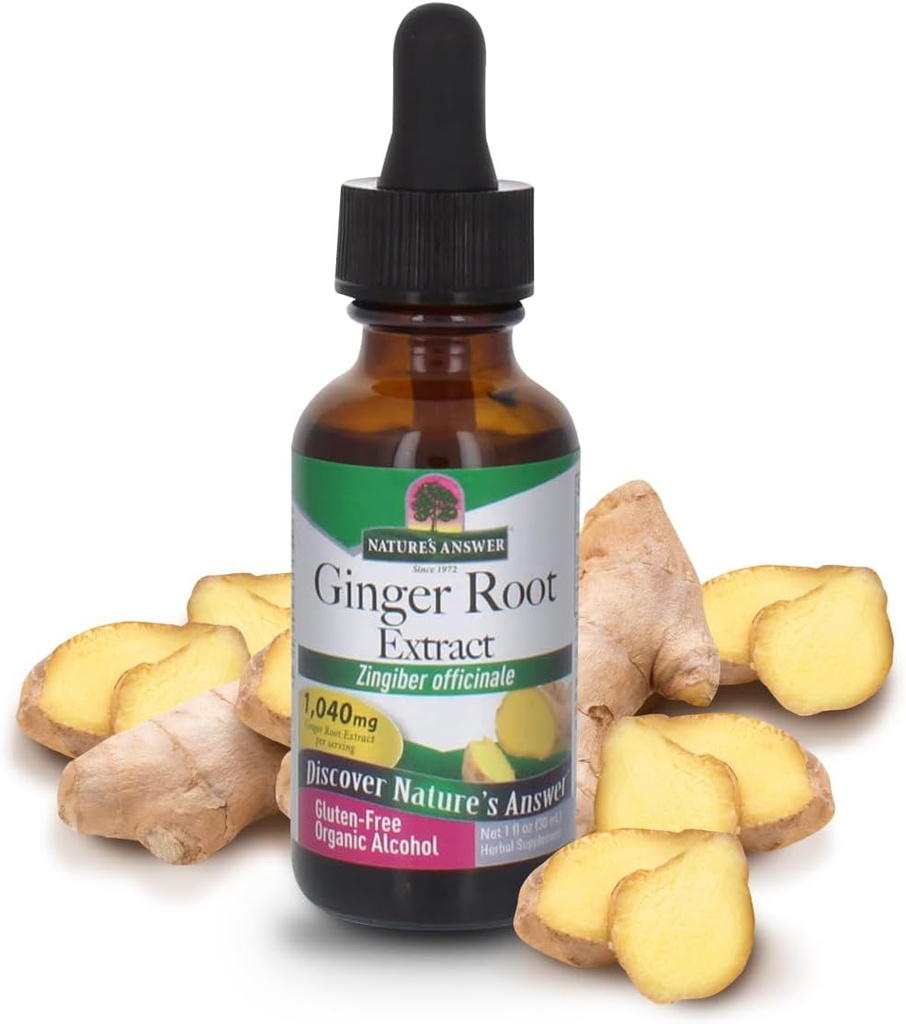 Απάντηση Ginger Root Extract συμπλήρωμα με οργανικό αλκοόλ 1 ρευστή ουγγιά 