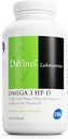DAVINCI Labs Omega 3 HP-D - Συμπλήρωμα διατροφής για υγιείς αρθρώσεις και ανοσοποιητική, καρδιοαγγειακή και δερματική υποστήριξη - με βιταμίνη D3 και περισσότερο- χωρίς γλουτένη - Λεμόνι Γεύση - 120 Softgels