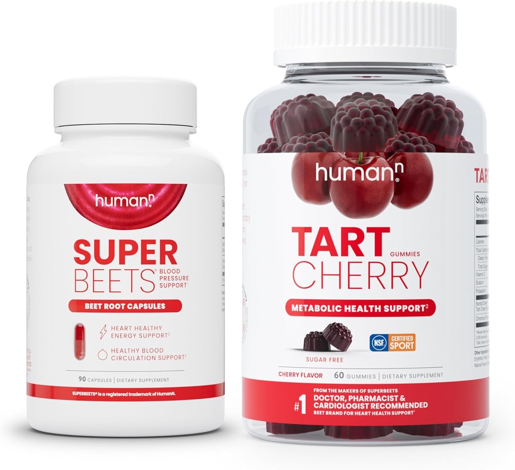 Humann SuperBeets Beet Root Capsules ve Tart Cherry Gummies