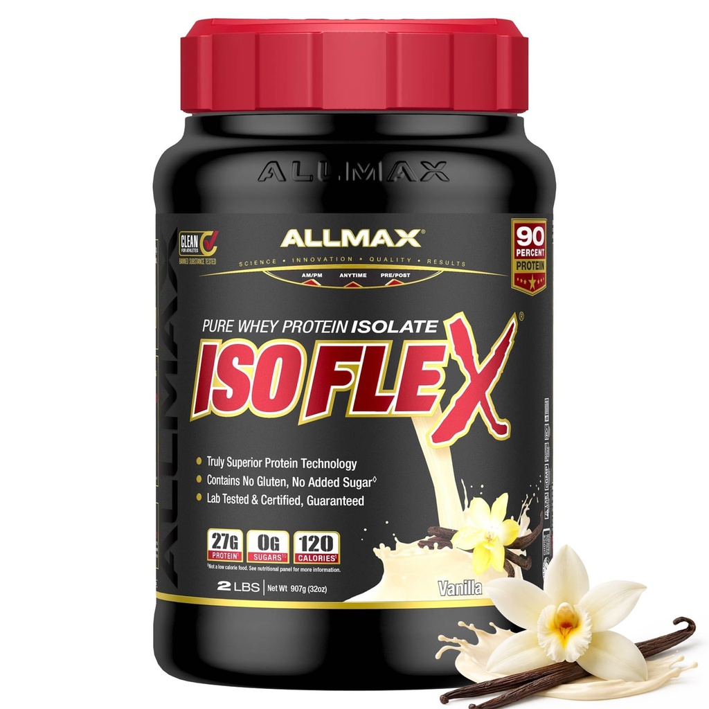 ALLMAX Beslenme - ISOFLEX Whey Protein Toz, Whey proteini, 27g proteini, Vanilla, 2 Pound