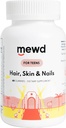 MEWD Teen ve Kids Saç, Skin+Nails Daily Multivitamin Gummy Güçlendirici Formula - Biotin,Zinc,Vitamins A, B, & D3 for Girls & Boys, 60, Made in USA