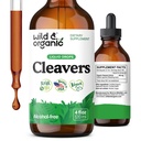 Wild & Organic Cleavers Tincture - Herbal Detox Cleavers Herb - Galium Aparine Leaf Supplement Tamam - Vegan, Sugar & Alkol-Free - 4 fl ozz