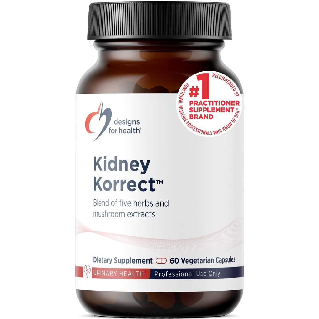 Sağlık Kidney Korrect için tasarımlar - Herbs + Mushrooms for Kidney Support - Vegan, Non-GMO Supplement (60 Capsules)