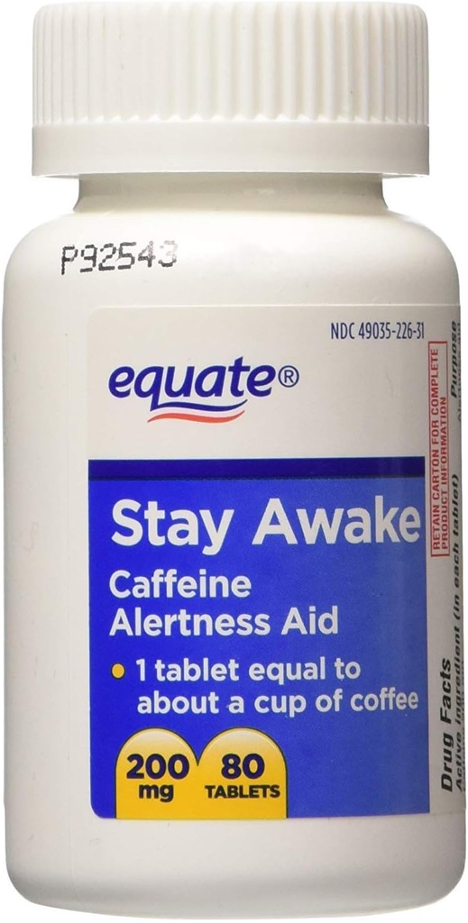 Equate - Caffeine, maksimum Güçlü, 80 Tablet 200 Mgg