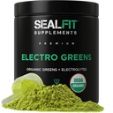 SEALFIT ElectroGreens - Organic Electrolyte Powder with 25+ Greens & Superfoods - Supports Hydration, Energy & Recovery - Vegan, Non-GMO, USDA Organic - 30 Servings