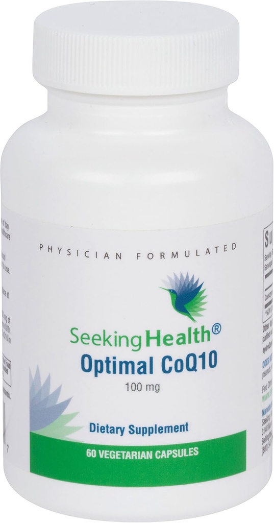 Αναζητώντας Υγεία Βέλτιστη CoQ10, 100 mg Συμπληρώματα Συνένζυμου Q10, Αντιοξειδωτικό, Υποστηρίζει την παραγωγή ενέργειας και την υγεία καρδιάς, χορτοφάγους (60 κάψουλες) *