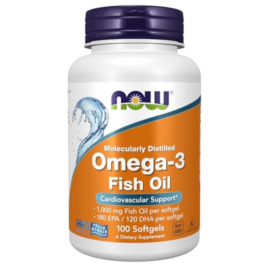 Şimdi Tamamlar, Omega-3 180 EPA / 120 DHA, Moleküler Olarak Depres, Cardiovascular Destek, 100 Softgels