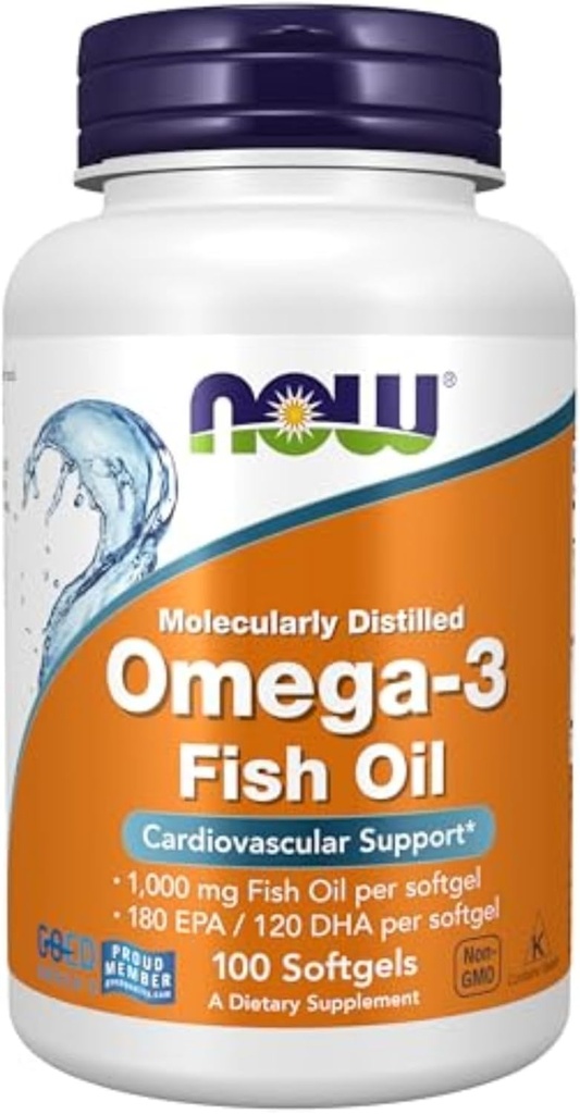 Şimdi Tamamlar, Omega-3 180 EPA / 120 DHA, Moleküler Olarak Depres, Cardiovascular Destek, 100 Softgels