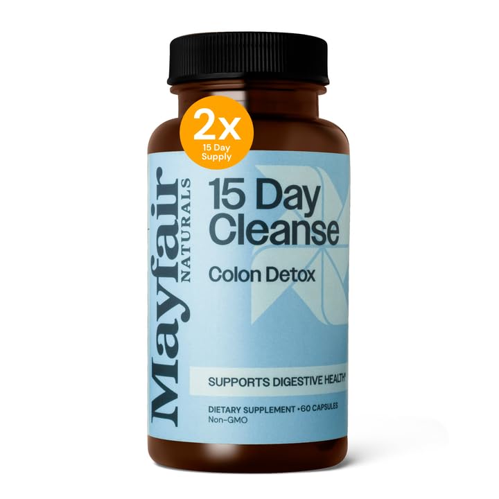 30 Day Supply,15 Day Cleanse Colon Detox, 60 Capsules (30 Hizmet), Constipation ve Digestive Health Supplement için Doğal Laxative, Diyetary Supplement
