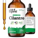 Wild & Organic Cilantro Tincture - Herbal Detox Drops with Cilantro Extract - Liquid Coriander Leaf Supplement - Vegan, Sugar & Alkol Ücretsiz Drops - 4 fl ozz