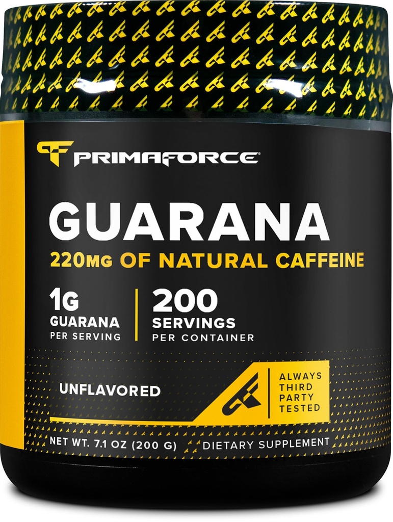 Primaforce Guarana Toz (200g) (Unflavored) - Pure Guarana, 200 Hizmet