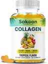 Kadınlar ve Erkekler için Helal Collagen Gummies - Anti Aging, Saç Büyüme, Cilt Bakımı ve Güçlü Çiçekler Protein Kolajn Supplements - Non-GMO, Gluten Free - Made in USA
