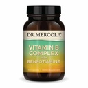 Συγκρότημα βιταμίνης Β της Mercola με Μπενφοτιαμίνη - Υποστηρίζει Κυτταρική, Εγκεφαλική & Ανοσολογική Υγεία - Μη ΓΤΟ, Χωρίς Γλουτένη & Χωρίς Σόγια - 60 Κάψουλες (30 Σερβιέτες)