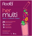 Root'd Multivitamin Powder for Women - 25 Vitamins & Minerals with 3X Electrolytes, 9 Organic Superfoods, Probiotics & Enzymes, Sugar-Free Multivitamin & Hydration | 9 Vitamin Drink Mix Packets
