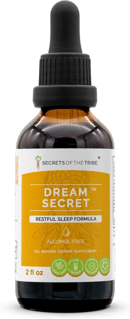 Kabilenin Sırları - Dream Secret, Restful Sleep Formula Formula, Herbal Supplement Mix Drops Alkol Özgür Sıvı Ekstraksiyon (2 fl oz)