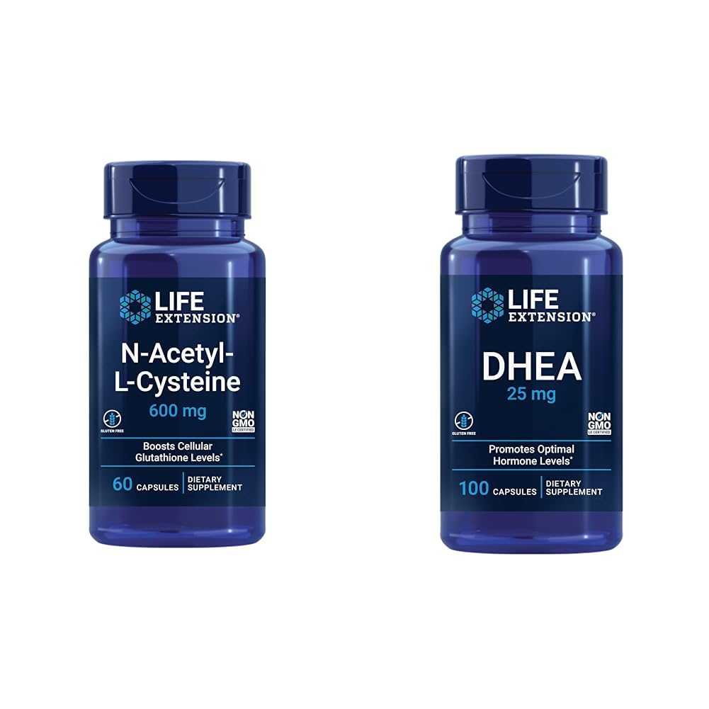 Hayat N-Acetyl-L-Cysteine (NAC), Immune, Respiratory & DHEA 25 mg - Hormon Dengesi için Tamam, Immune Support, Cinsel Sağlık, Bone & Cardiovascular Health, Bone & Cardiovascular Health