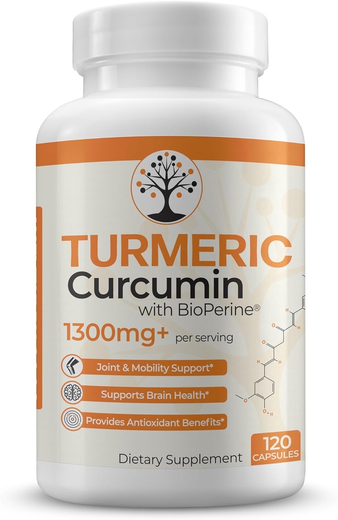 Turmeric Supplement with 95 Standardized Curcuminoids and Black Pepper Extract - Antioksi Faydaları - 120 Vegan Capsules