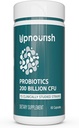 UpNourish Probiyotiks - Erkekler ve Kadınlar için 200 Milyar CFU, 15 Klinik olarak Studied Strains, Prebiyotik & Enzymes - 60 Vegan Capsules