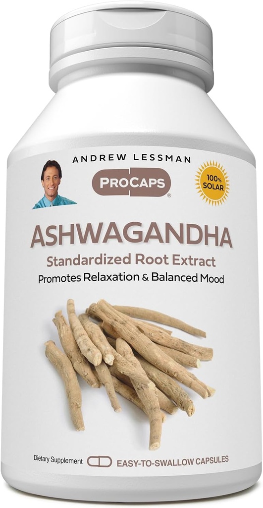 ANDREW LESSMAN Ashwagandha 360 Κάψουλες - Τυποποιημένο εκχύλισμα Ashwagandha. Προωθεί την χαλάρωση, θετική διάθεση, γενική ευεξία και ζωτικότητα. Μικρά Εύκολα Καταπιείτε Καψάκια