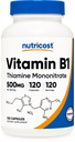 Nutricost Vitamin B1 (Thiamine) 500 mg, 120 Capsules