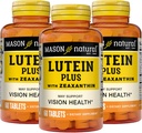MASON NATURAL Lutein Plus with Zeaxanthin, Eye Health & Vision Support Supplement, Vitamins A, C, E, çinko & Copper, 60 Tabletler (Paket 3)