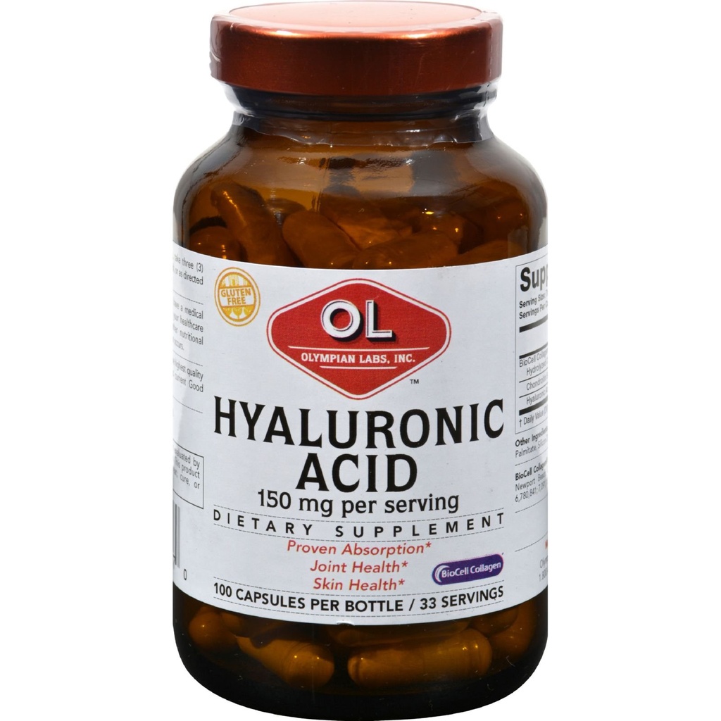 Olympian Labs Hyaluronic Acid 150mg | 99 Capsules | Sağlıklı Doku ve Ortakları Destek - Genç Sağlıklı Ciltleri Teşvik