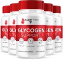 (5 Pack) Super Flow SuperFlow Glycogen Support Capsules, Super Flow Advanced Glycogen Health and Blood Wellness Support Supplement, SuperFlow maksimum Güçlü Glyco Formula Supplement (300 Capsules)