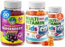 Çocuklar ve Yetişkinler A, C, D, E Vegetarian B6 & B12, çinko, Biotin Gummy Multivitamins for Kids + Immune support
