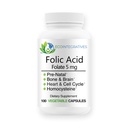 Φολικό οξύ Folate 5mg (B9) Προγεννητική, Αναπαραγωγική Υγεία, Ομοκυστεΐνη, Μεταβολισμός, Καρδιαγγειακή, Οστική, Ανοσολογική Υποστήριξη, αλλεργιογόνο Χωρίς, Μη ΓΤΟ - 100 Vegan Κάψουλες