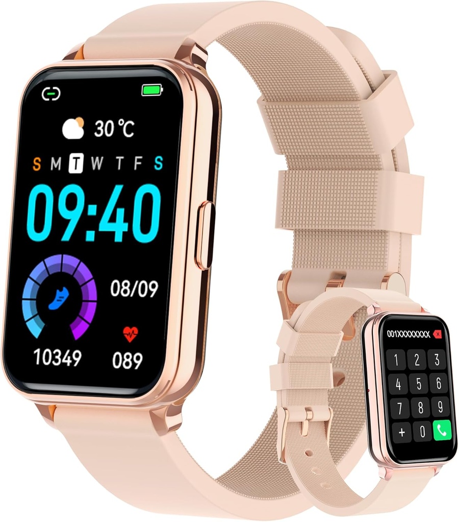 Smart Watch Fitness Tracker Make/Answer Calls for Women Men with Heart Rate Blood Sleep Monitor Sports Modes Step Calorie Counter IP68 Water for Android Phones and iPhone
