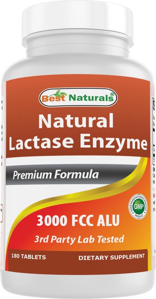 En iyi Naturals Fast Acting Lactase Enzyme Tablet, 3000 Fcc Alu, 180 Kont (859375002900)