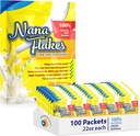 Nana Flakes 100% Pure Banana Flakes Medical Food Toz - Diarrhea & Heart Burn için Yağ Intake & Natural Remedy - Protein ve Fiber Kaynağının Büyük Kaynağı (100 Single-Serve Paketleri)
